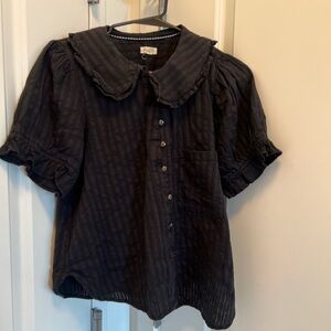 Pilcro Black Textured Top